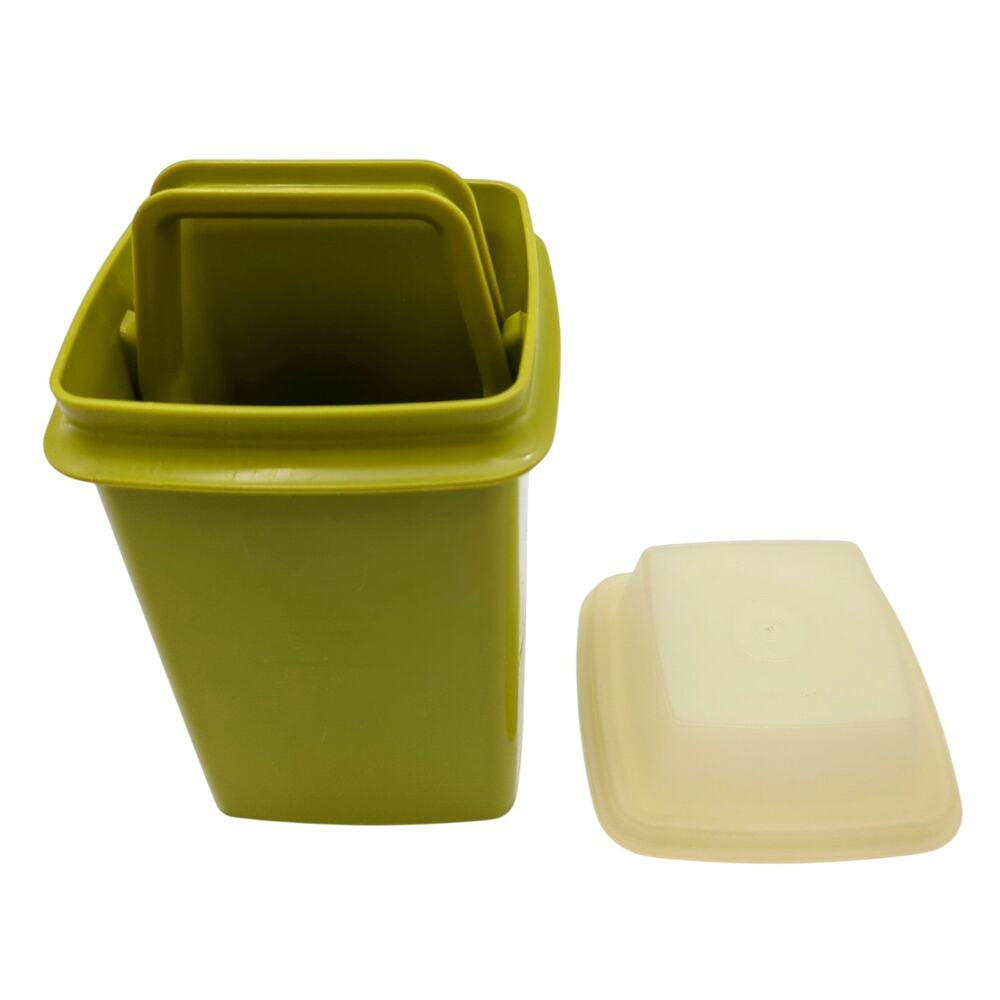 Vintage Tupperware Olive Green Pickle Keeper Strainer Container Lid 1330 USA